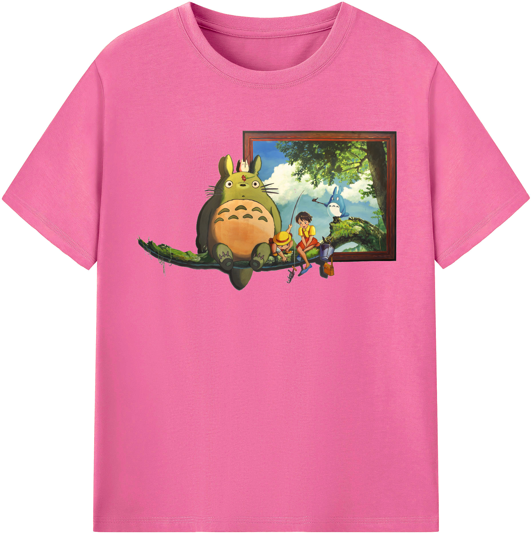 （画像用） となりのトトロ 草壁メイ 草壁サツキ My Neighbor Totoro Satsuki Kusakabe Mei Kusakabe レディースカジュアルプリントTシャツ（綿100％）